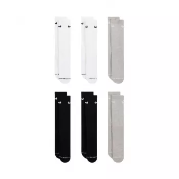 Nike Everyday Elevated 6-Pack Crew Socks White Black Grey 35-37.5