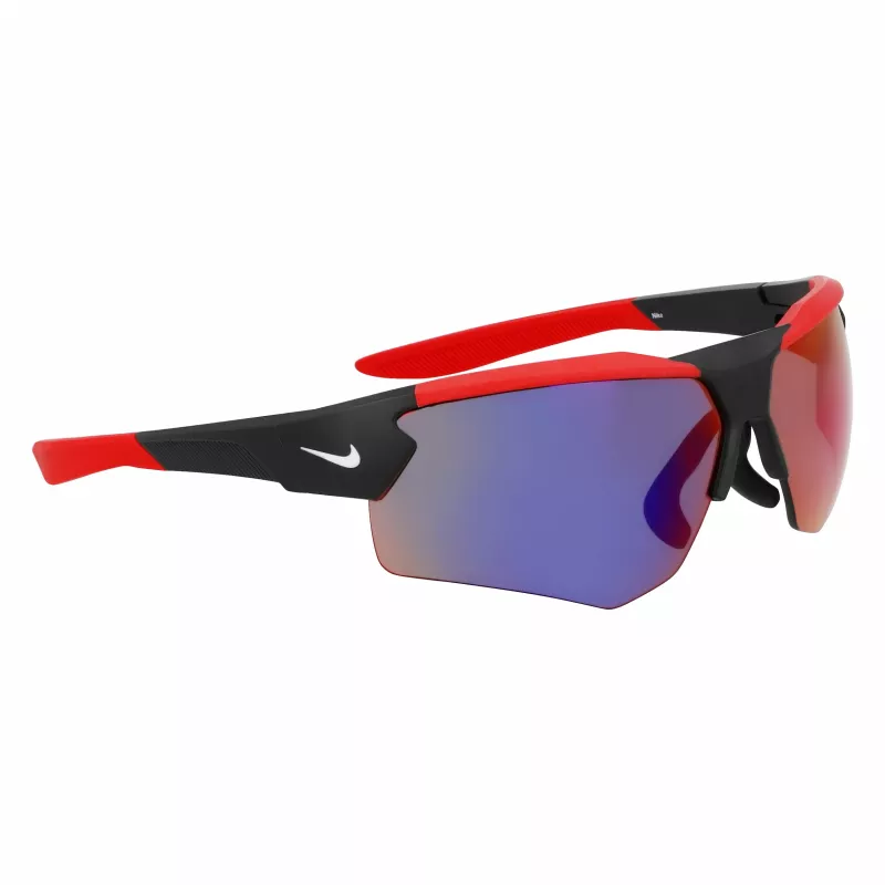 NIKE Men's Sport Rectangle Sunglasses NKEV24037-12 - Black Frame, Grey Lens, 71mm Lens Width