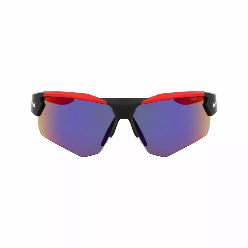 NIKE Men's Sport Rectangle Sunglasses NKEV24037-12 - Black Frame, Grey Lens, 71mm Lens Width