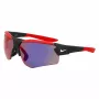NIKE Men's Sport Rectangle Sunglasses NKEV24037-12 - Black Frame, Grey Lens, 71mm Lens Width