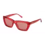 NINA RICCI Women's Sunglasses SNR251-5409WE - Rectangular Acetate Frame with Grey Gradient Lenses