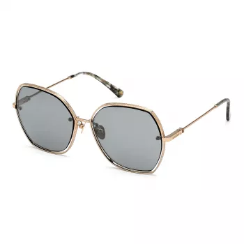 NINA RICCI Women's Sunglasses SNR304-598FEX Brown/Gold Butterfly Cat-Eye