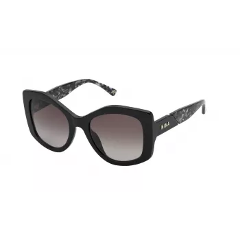 NINA RICCI Women's Sunglasses SNR317-530700 - Acetate Frame, Gradient Brown Lens, 53mm
