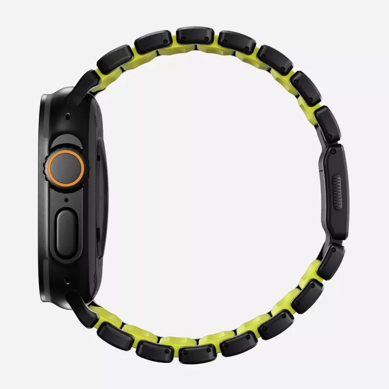 NOMAD Stratos Band - Titanium Bracelet for Apple Watch 49mm with FKM (Black Titanium, Volt FKM)