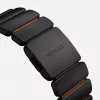 NOMAD Stratos Band - Titanium Bracelet for Apple Watch 49mm with FKM (Black Titanium, Ultra Orange FKM)