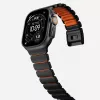 NOMAD Stratos Band - Titanium Bracelet for Apple Watch 49mm with FKM (Black Titanium, Ultra Orange FKM)