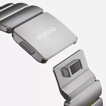 NOMAD Stratos Band - Titanium Bracelet for Apple Watch 49mm with FKM (Natural Titanium, Volt FKM)