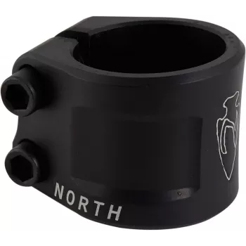 North Axe Double Clamp - Black, 31.8mm/34.9mm, CNC Aluminum, Freestyle Scooter