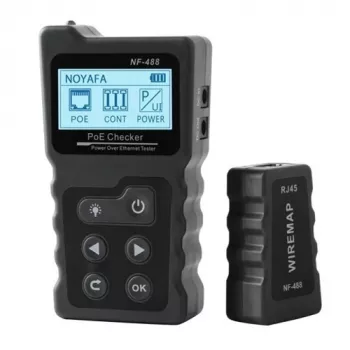 NOYAFA NF-488 PoE Tester, 802.3af/at, 5-60V, 0-180W, LCD, RJ45