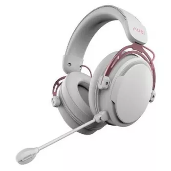 Nubi NH1 Wired Over-Ear Gaming Headset with Detachable Boom Microphone, 50mm Drivers, 3.5mm Jack, Rose Gold