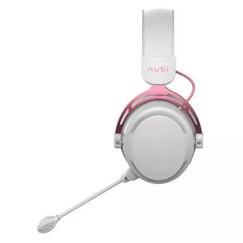 Nubi NH1 Wired Over-Ear Gaming Headset with Detachable Boom Microphone, 50mm Drivers, 3.5mm Jack, Rose Gold