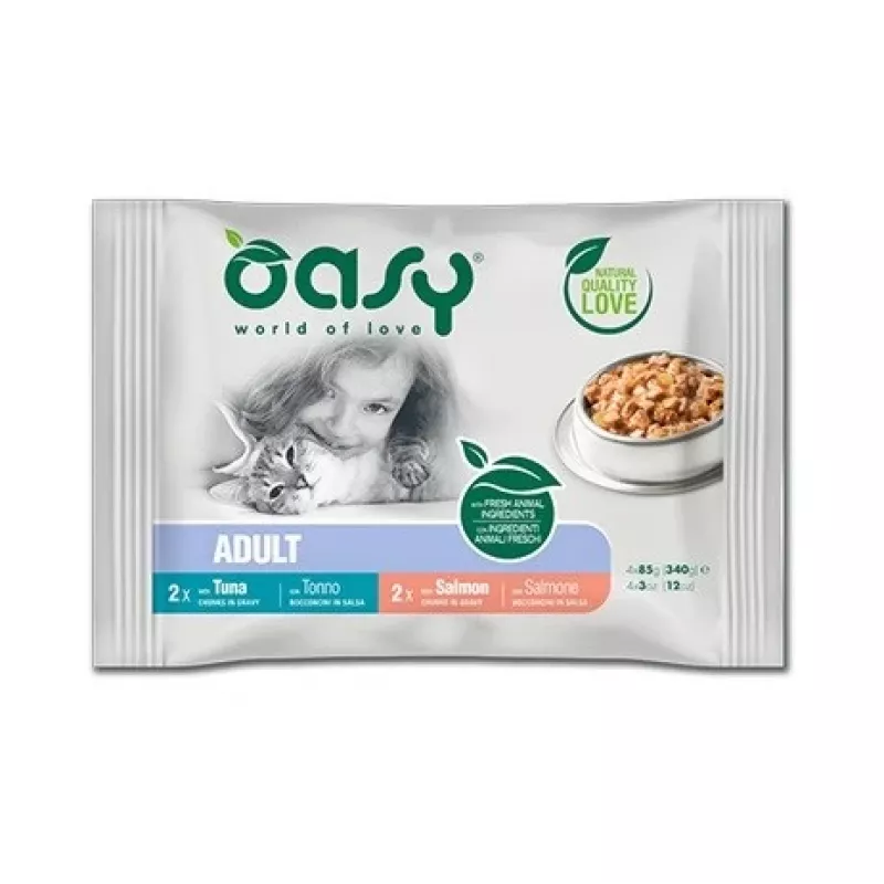 OASY Chunks in Gravy Multipack Fish Selection Wet Cat Food 4x85g