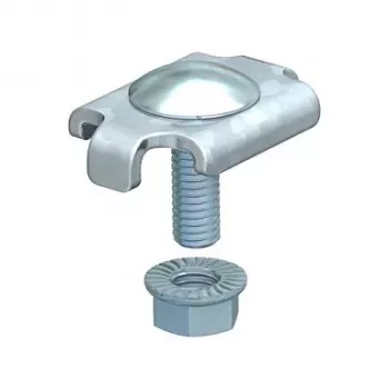 OBO Bettermann GKS 34 FT Clamping Piece for Mesh Cable Tray Fastening, Hot-Dip Galvanised Steel