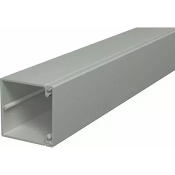 OBO BETTERMANN WDK60060GR Cable Trunking 60x60x2000mm Grey PVC with Bottom Perforation 6025668