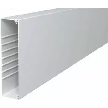 OBO BETTERMANN WDK60230RW Wall and Ceiling Duct 60x230x2000mm PVC Pure White with Base Perforation