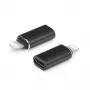 OEM USB-C Female to Lightning Male Adapter Black - 12W Charging, 480 Mbps Data, Audio