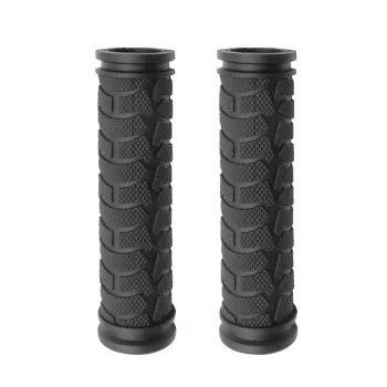 OEM Bicycle Grips FSGRP-087 Black - Kraton Rubber, 130mm, Anti-Slip, 22.2mm