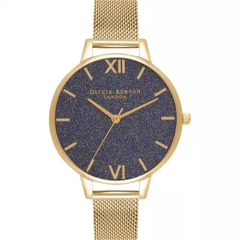 OLIVIA BURTON Wishing Star Women's Watch OB16GD75 - 34 mm Rose Gold Stainless Steel Mesh