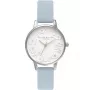 Olivia Burton Women's Abstract Floral Watch OB16AR03 30 mm Rose Gold Stainless Steel Grey Leather