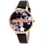 Olivia Burton Women's Enchanted Garden Watch OB16EM02 - 38mm Rose Gold Stainless Steel Case, Grey Leather Strap, Grey Dial with Bee Motif