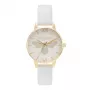 Olivia Burton Women's OB16FB24 Watch - 30mm White Floral Dial, Blush Pink Leather Strap