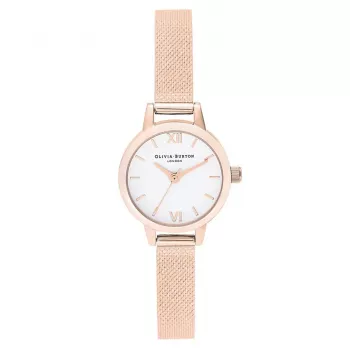 Olivia Burton Women's Rose Gold Watch OB16MC61 23mm Quartz Stainless Steel Mesh