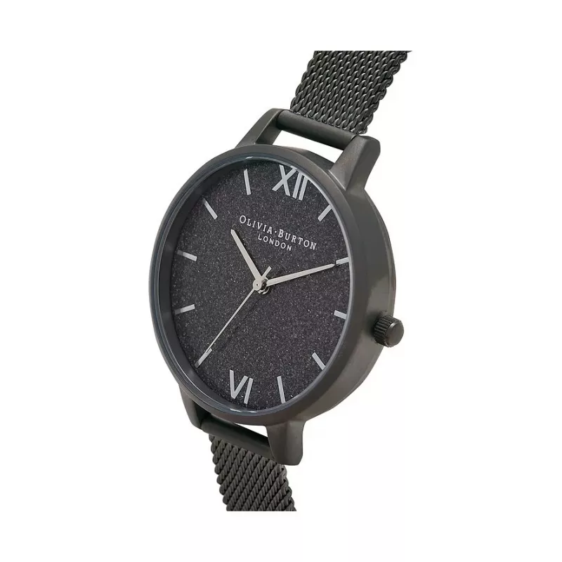 Olivia Burton Women's Sparkle Bee Watch OB16GD49 - 34mm Quartz, White Dial, Grey Leather Strap