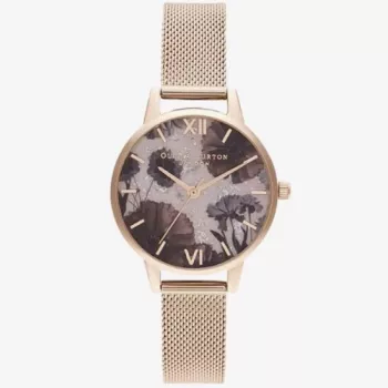 Olivia Burton Women's Sparkle Butterfly Watch OB16SP21 - 30mm Silver Stainless Steel Mesh
