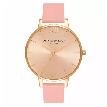 Olivia Burton Women's Watch OB14BD31 38mm Rose Gold Tone Stainless Steel Case Nude Leather Strap