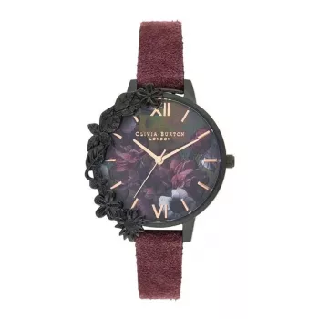 OLIVIA BURTON Women's Watch OB16AD44 Grey Leather Strap 34mm