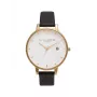 Olivia Burton Women's Watch OB16AM86 38mm Rose Gold Plated Stainless Steel Case Grey Leather Strap
