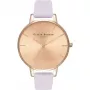 Olivia Burton Women's Watch OB16BD110 38mm Rose Gold Stainless Steel Case Grey Leather Strap