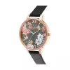 OLIVIA BURTON Women's Watch OB16BF31 38mm Rose Gold Stainless Steel Grey Leather