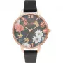 OLIVIA BURTON Women's Watch OB16BF31 38mm Rose Gold Stainless Steel Grey Leather