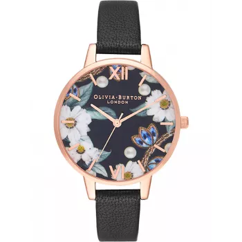Olivia Burton Women's Watch OB16GSET24 34mm with Floral Dial and Bracelet