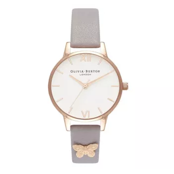 Olivia Burton Women's Watch OB16MDW39 30mm Stainless Steel Leather Grey
