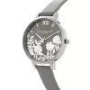 OLIVIA BURTON Women's Watch OB16MV96 34 mm Rose Gold Stainless Steel Case Dark Blue Celestial Glitter Dial Black Leather Strap Quartz Analog
