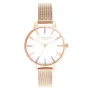 Olivia Burton Women's Watch OB16RB24 34mm Silver Stainless Steel White Dial Rainbow Bee Grey Leather