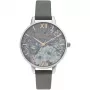 OLIVIA BURTON Women's Watch OB16TZ05 34 mm Quartz Analog Stainless Steel Case Grey Dial Mink Grey Leather Strap