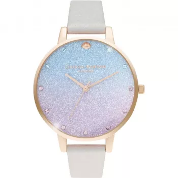 OLIVIA BURTON Women's Watch OB16US47 38 mm Rose Gold Grey Leather