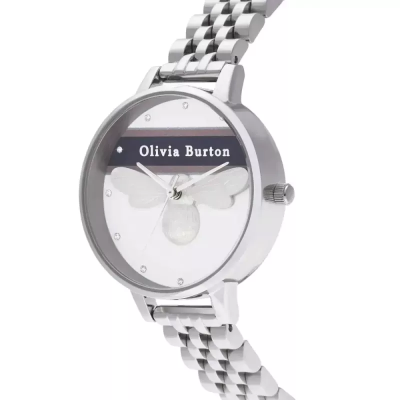 Olivia Burton Women's Watch OB16VS07 (34 mm) - Rose Gold Tone Stainless Steel Case, Grey Leather Strap