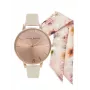 Olivia Burton Women's Watch OBGSET51 30mm Rose Gold Stainless Steel & Grey Leather