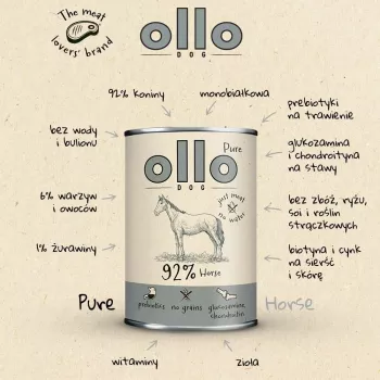 OLLO Pure Horse Mono Wet Dog Food 850g