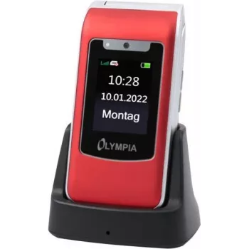 Olympia Style Duo 4G Red, 48 MB RAM, Dual SIM, 2.4 inch Display, SOS Button, Charging Cradle 2298