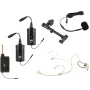 OMNITRONIC Set FAS TWO Dual-Channel UHF Wireless System with 2 Bodypacks, Headset, and Acoustic Guitar Microphone (660-690 MHz) 20000973