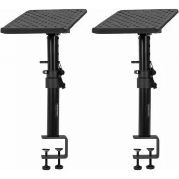 OMNITRONIC TMO-4 Monitor Stand Pair 800-1300mm Height Adjustable Steel Black 60004213