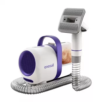 Oneisall LM5 Pet Grooming Vacuum Kit, 9000Pa Suction, 2.3L Dust Bin, 5 Grooming Tools, for Dogs & Cats