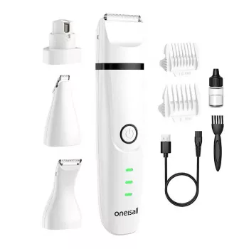 ONEISALL Pet Trimmer 4 in 1 with Vacuum Suction - Grooming Kit for Dogs & Cats