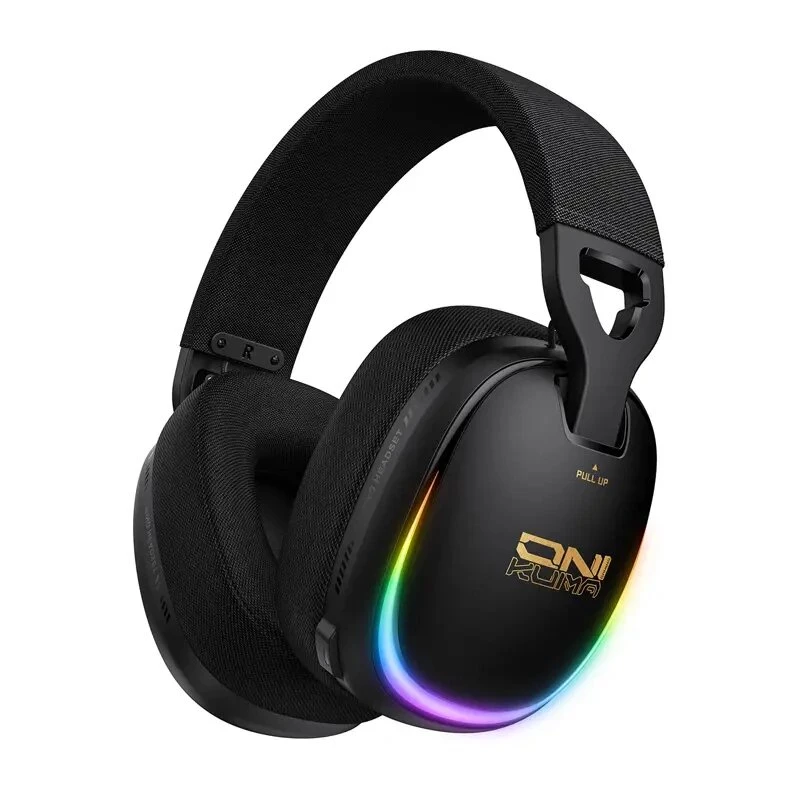 ONIKUMA GT805 Wired Gaming Headset with RGB LED, 50mm Drivers, Flexible Mic (Black)