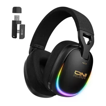 ONIKUMA GT805 Wired Gaming Headset with RGB LED, 50mm Drivers, Flexible Mic (Black)
